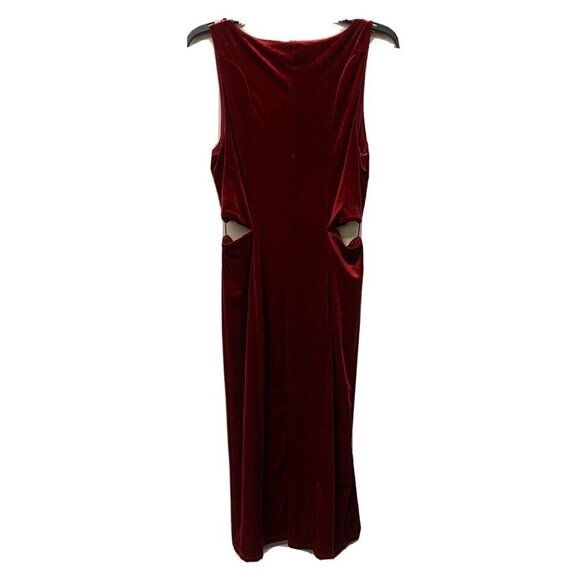 Fourteenth Place Women Size Large Red Velvet Square Neck Cocktail Cutout Dress - Picture 3 of 6